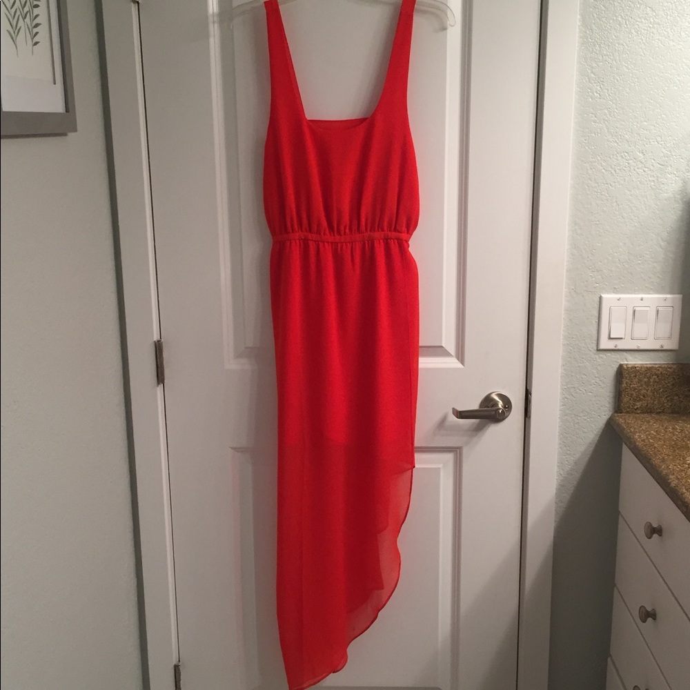 Silence and noise orange/red asymmetrical dress