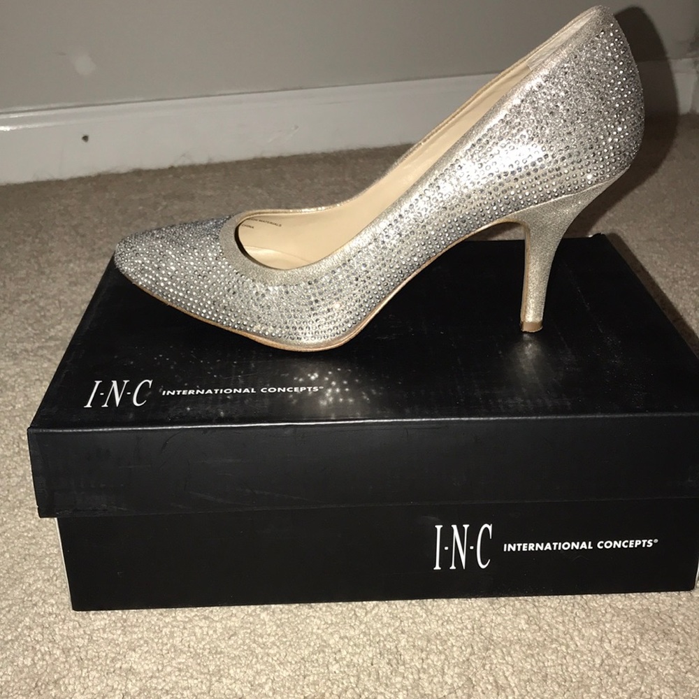 Silver studded heels