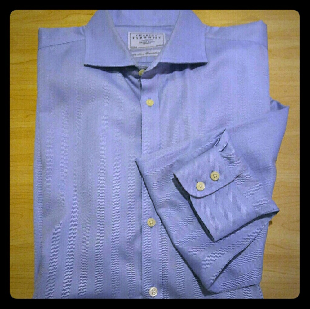 Charles Tyrwhitt Blue Herringbone Shirt