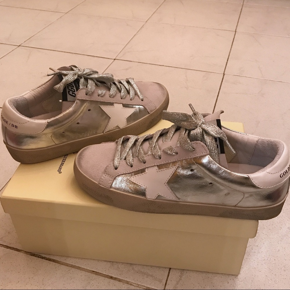 Silver tone sneakers