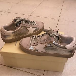 Silver tone sneakers