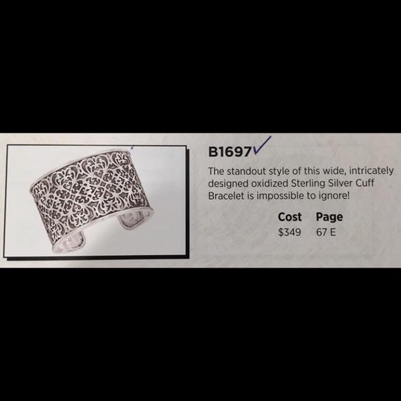 Silpada Sterling Silver Heart Scroll Cuff Bracelet B1697 - Picture 6 of 7