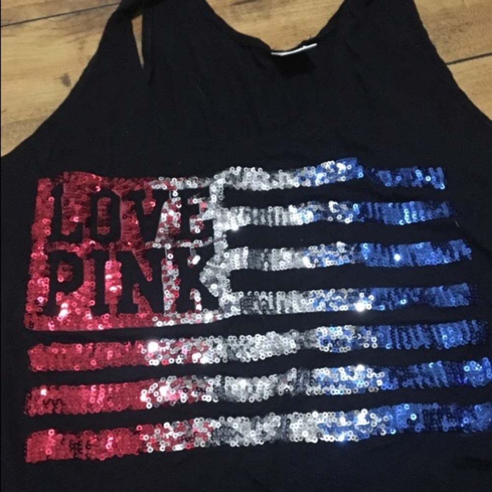 PINK AMERICAN FLAG TANK TOP SIZE MEDIUM