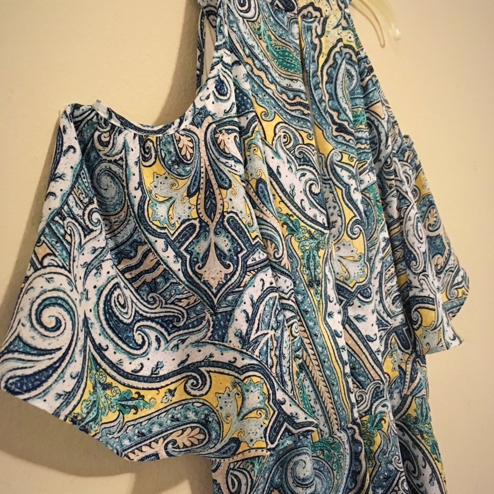 NWT WHBM Cold Shoulder Cutout Paisley Floral Dress - Picture 5 of 8