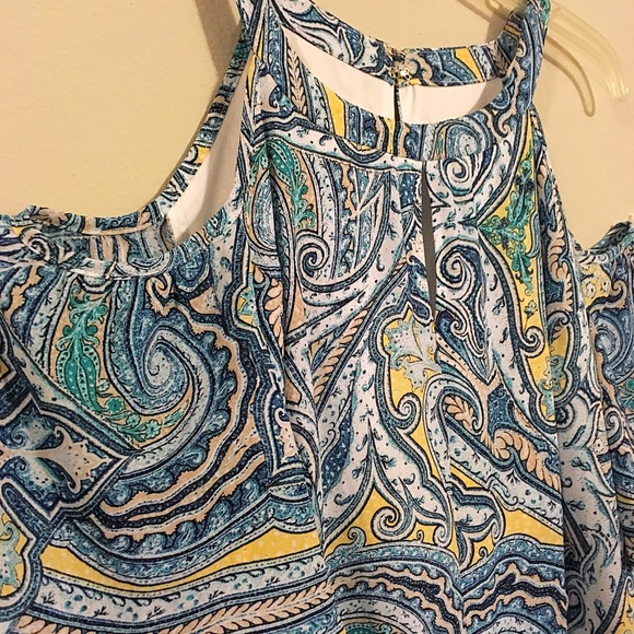 NWT WHBM Cold Shoulder Cutout Paisley Floral Dress - Picture 3 of 8