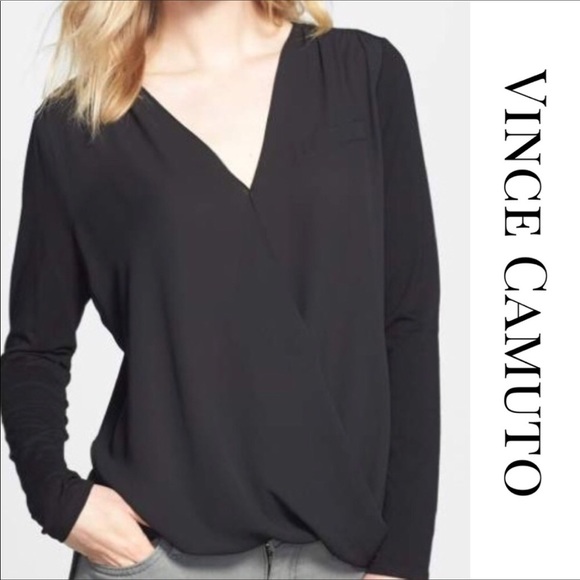 vince camuto faux wrap blouse