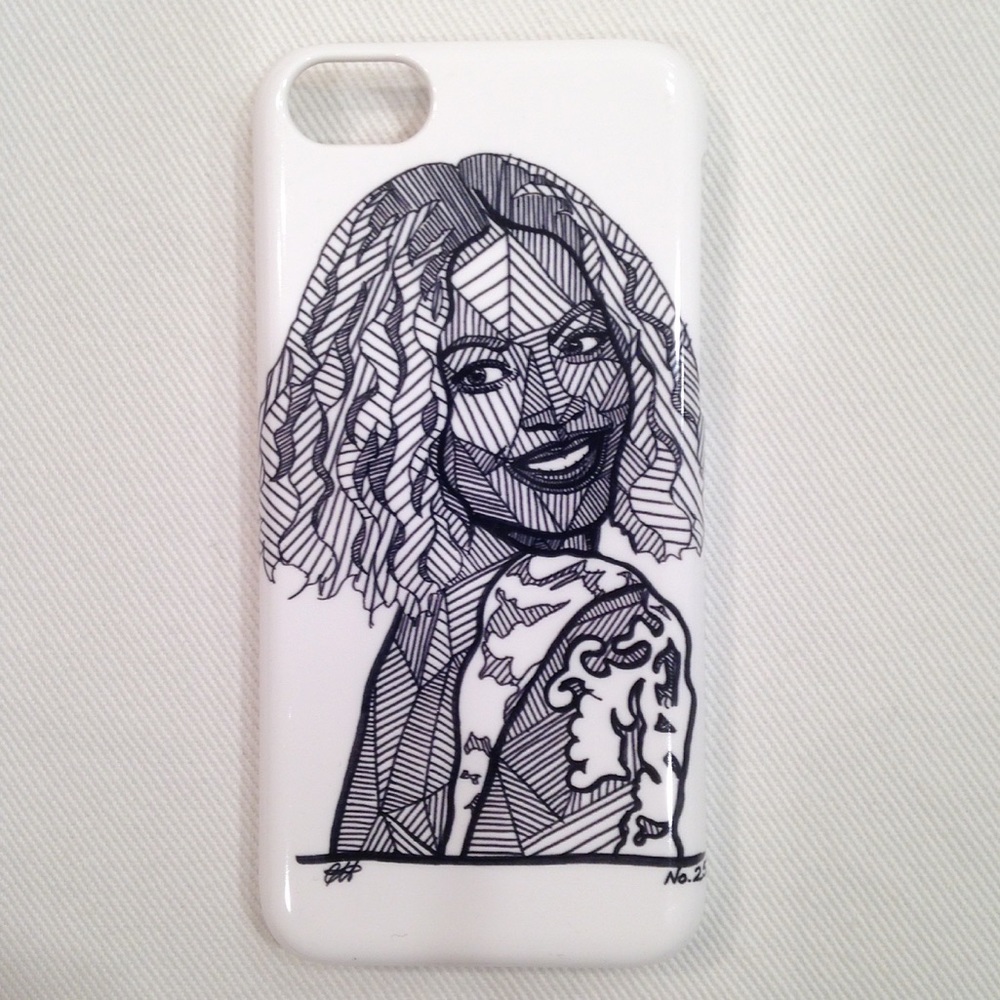 Black & White Beyoncé Doodle Art iPhone 5c Case