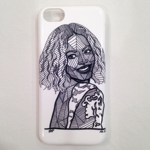 Accessories - Black & White Beyoncé Doodle Art iPhone 5c Case