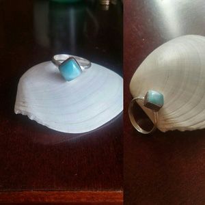 Sterling silver larimar ring