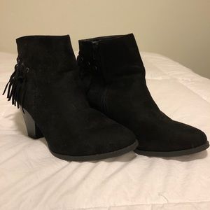 Black Booties with fringe