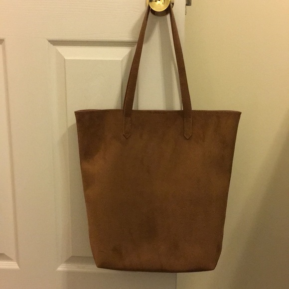 navy suede tote bag