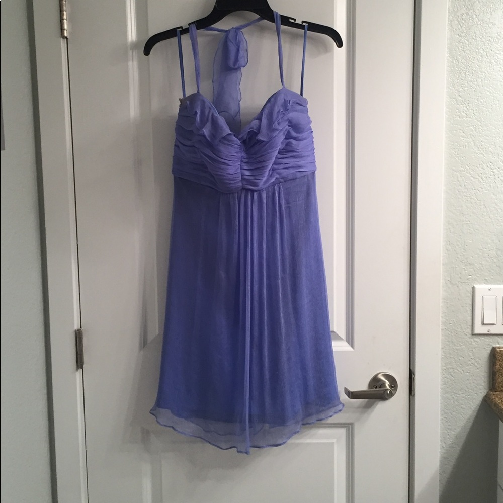 Crinkle chiffon hydrangea bridesmaids dress