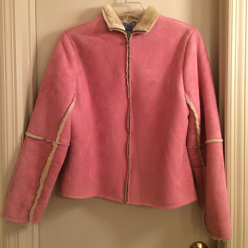 Vintage Jacket Faux Suede Fur Machine Washable SzM