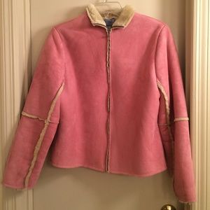 Vintage Jacket Faux Suede Fur Machine Washable SzM