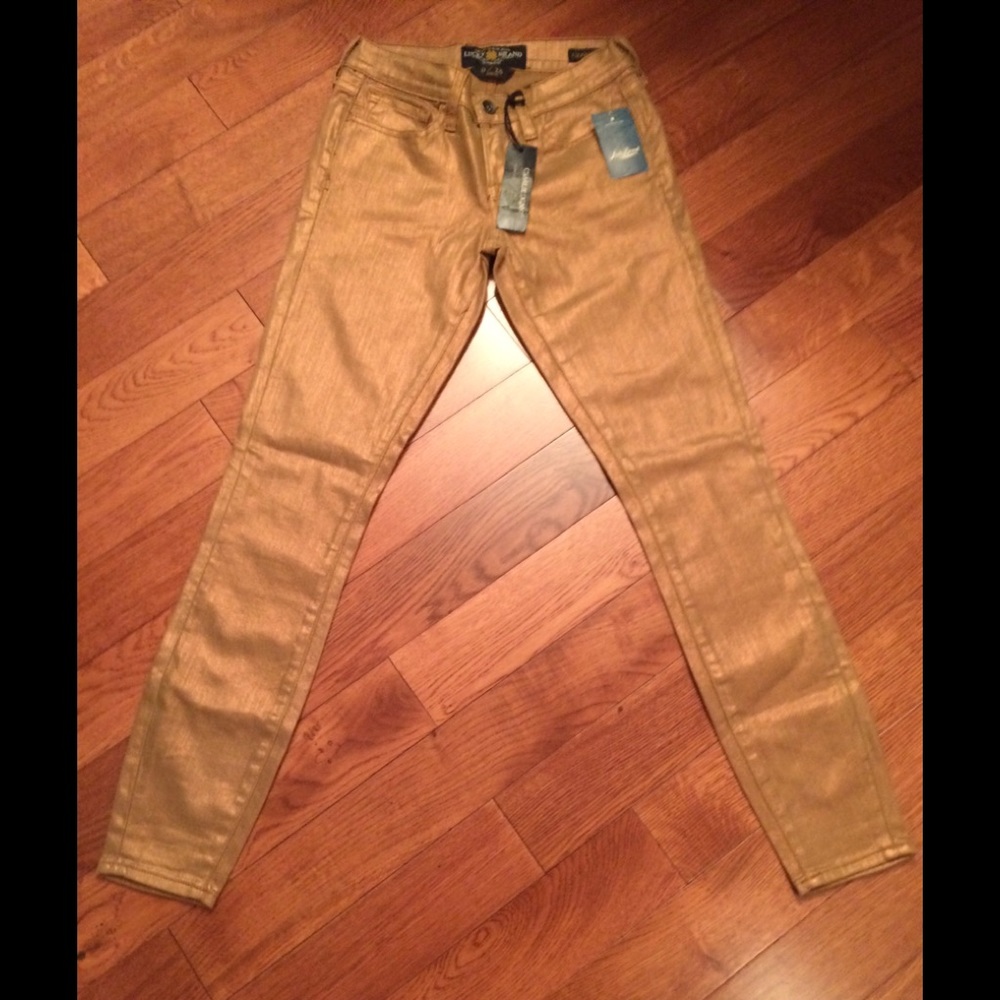 Lucky Brand Gold Shimmery Pants