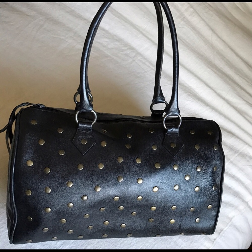 Buttery Soft Black Studded Handbag