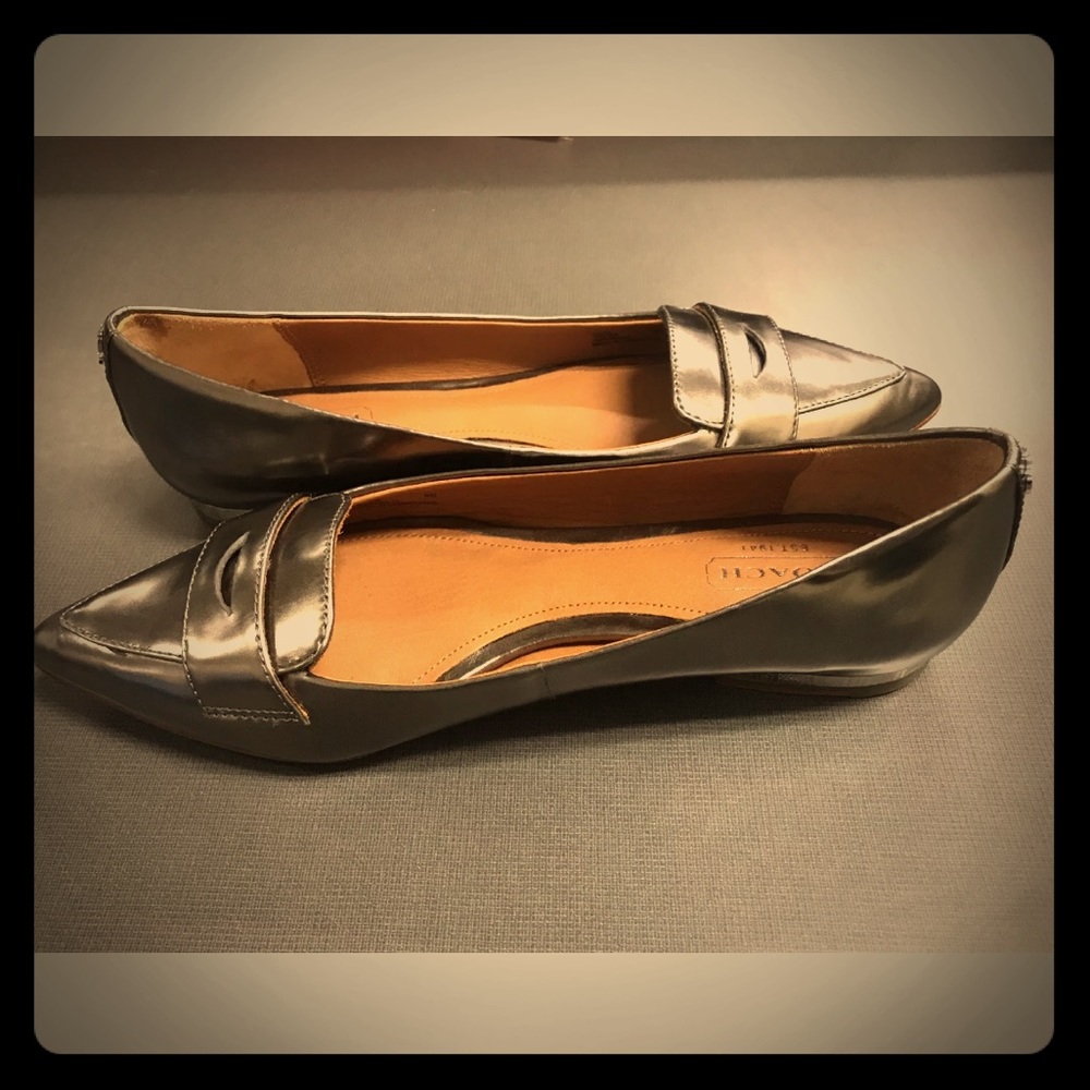 **SOLD** Coach Tabitha Pewter Ballet Flats