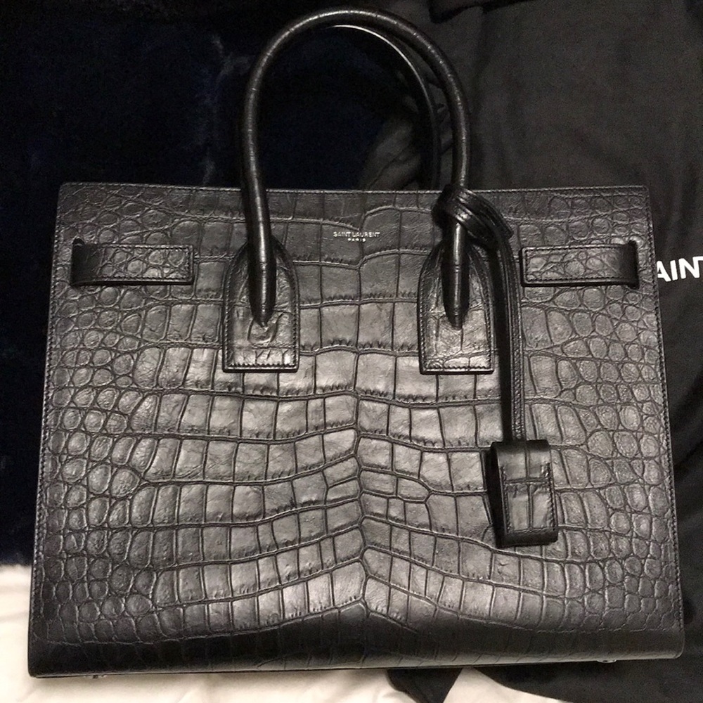 AUTHENTIC Embossed Saint Laurent Small Sac De Jour