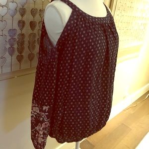 Mossimo Navy Cold Shoulder Blouse NEW WITH TAGS