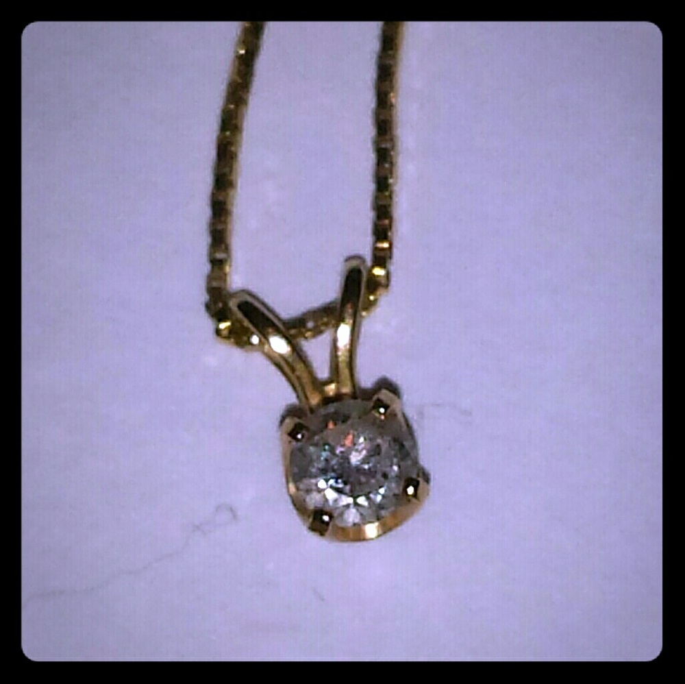 14k 1/4 ct diamond necklace