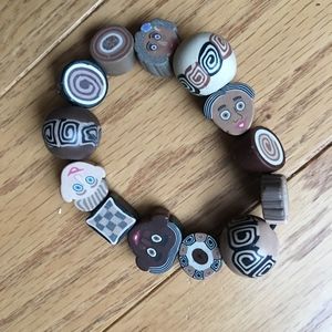 cool bracelet with unique beads and people