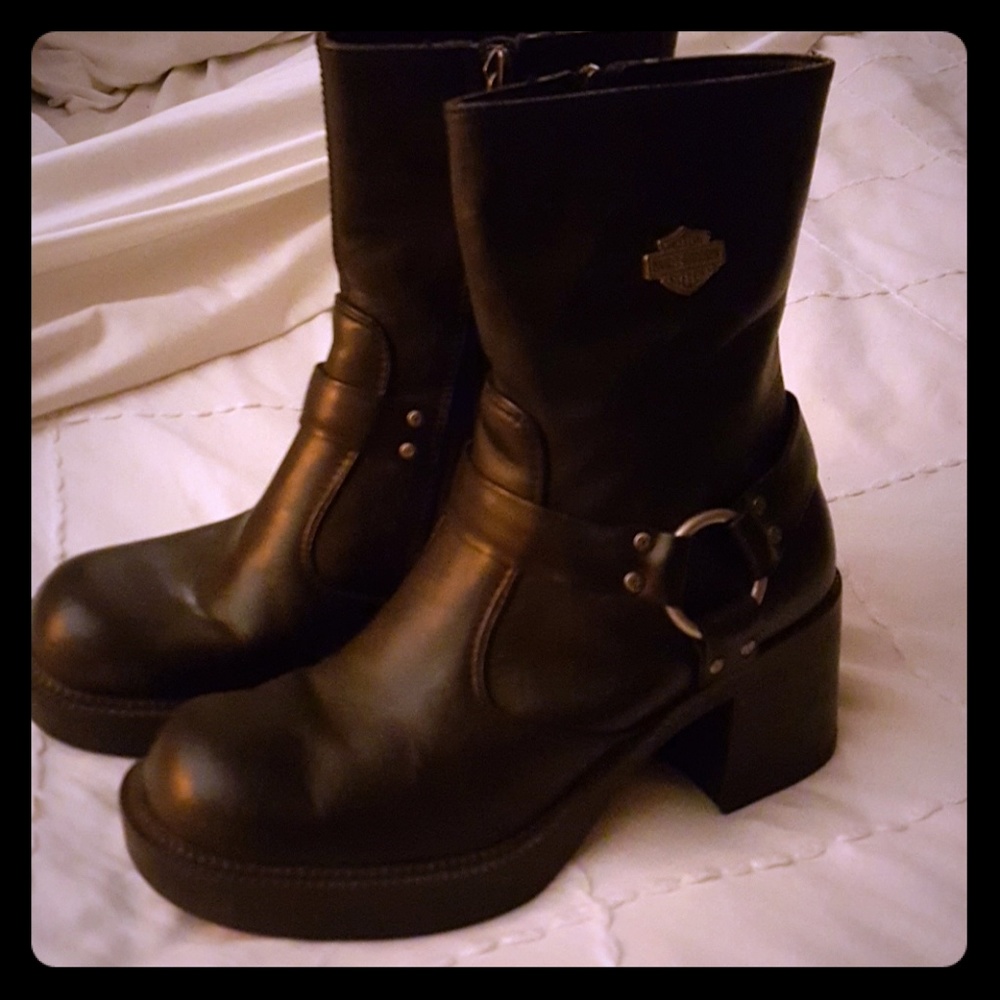 Harley Davidson leather pavement harness boots