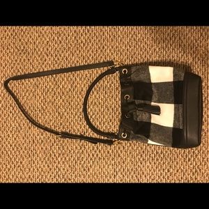 Large Plaid Bucket Bag