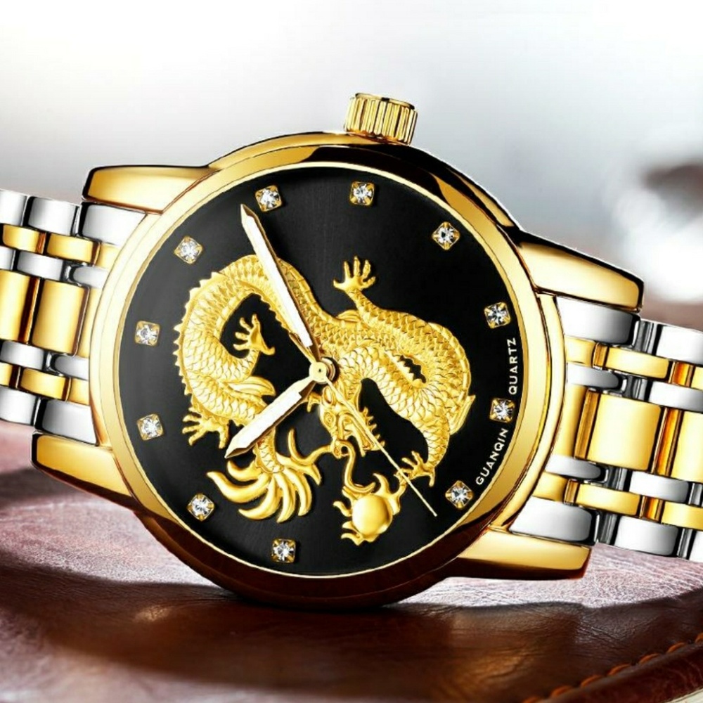 Gold Dragon Quartz Watch