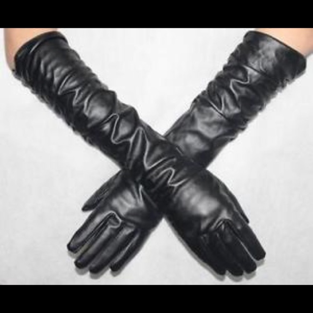 Hot Pink OR Blue long leather gloves