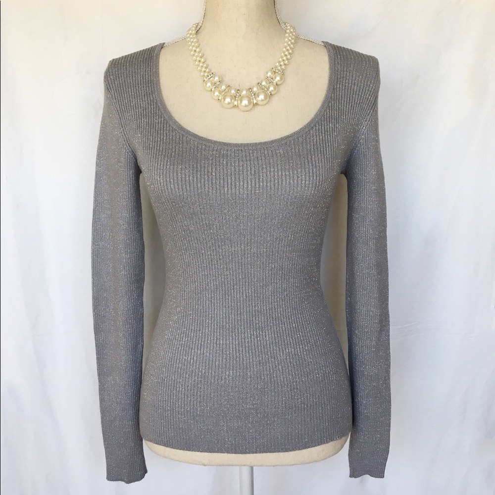 Brand new silver round neck sweater