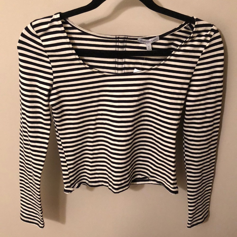 NEW! Black and White Striped Top