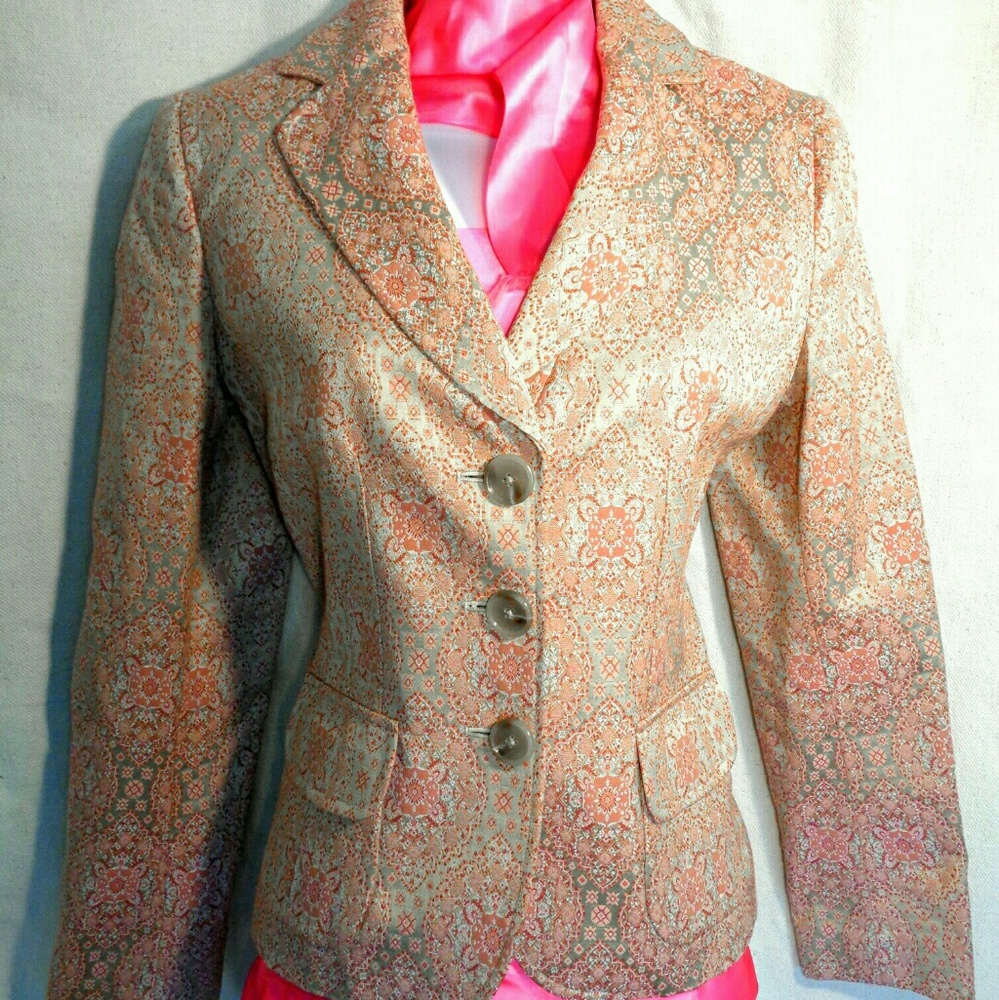 ANN TAYLOR MAUVE GOLD CASUAL JACKET