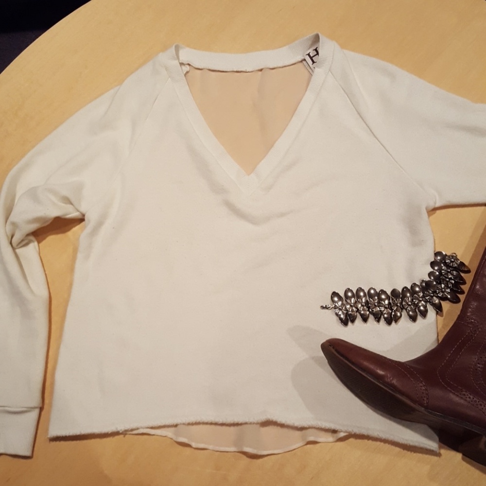 Haute Hippie Ivory Sheer Back sweater- make offers