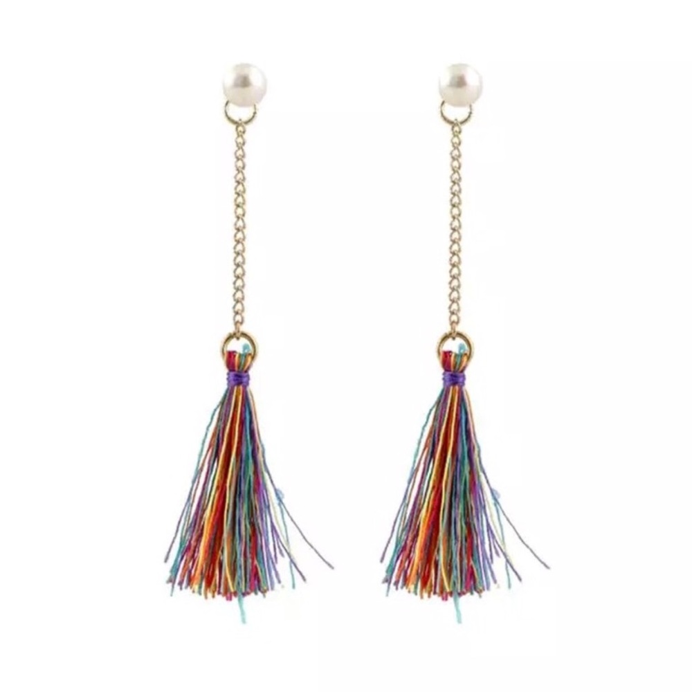 Back in stock colorful tassel earring