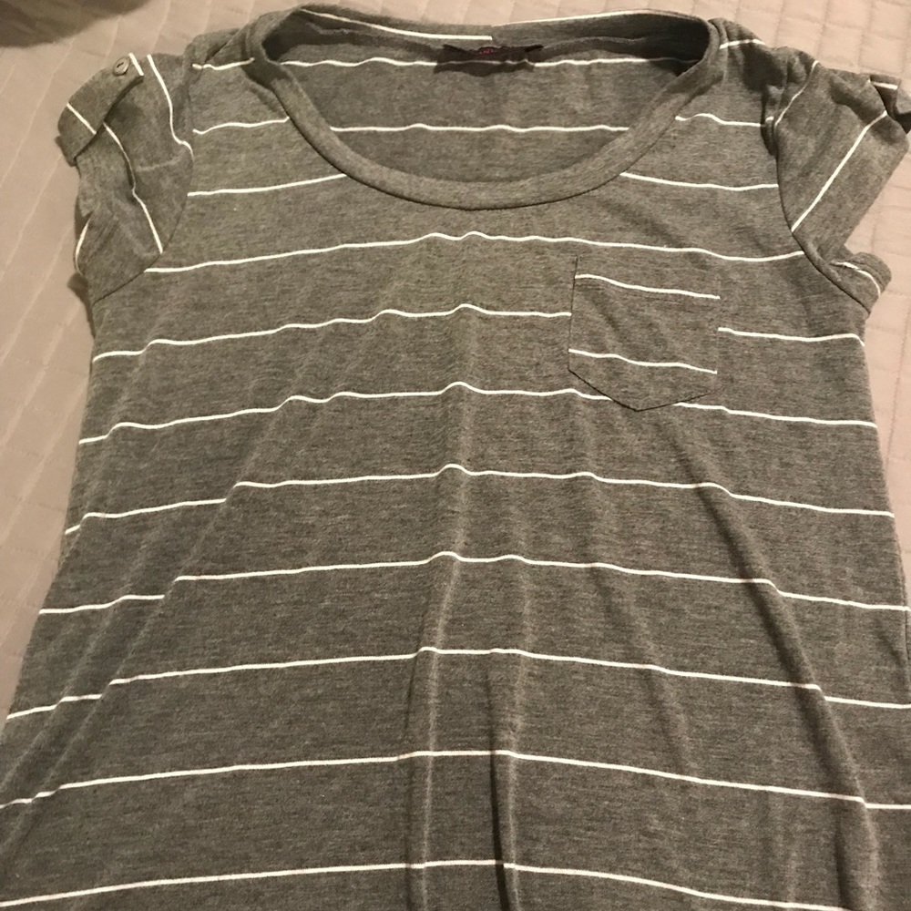 Striped Grey Shirt with front pocket