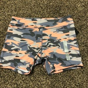 Peach and grey camo spandex