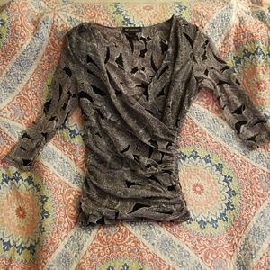 Beautiful patterned faux wrap blouse