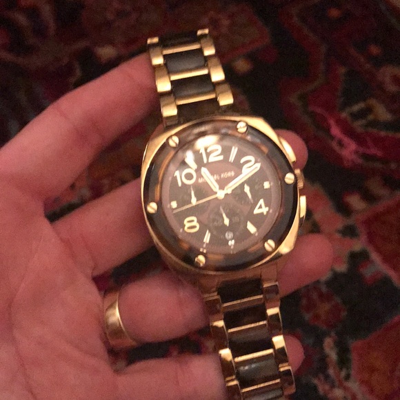 Gold and tortoiseshell Michael Kors watch