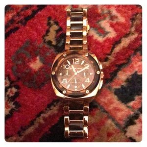 Gold and tortoiseshell Michael Kors watch