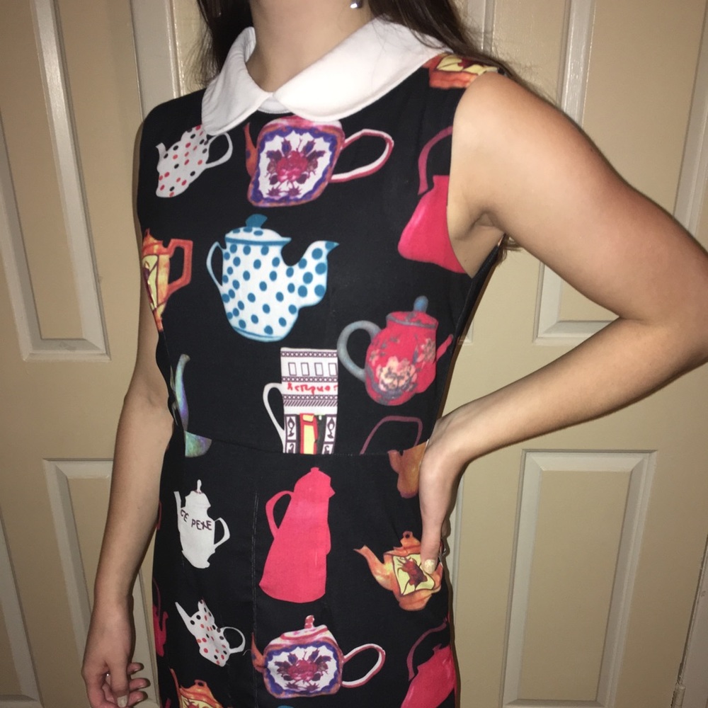 Black Teapot Dress with White Collar