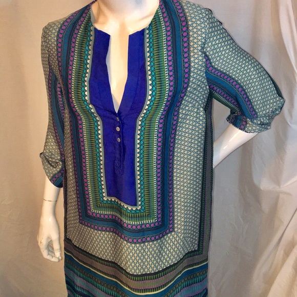 Zara Dresses & Skirts - ZARA Basic Blue Multi Color Sheath Dress