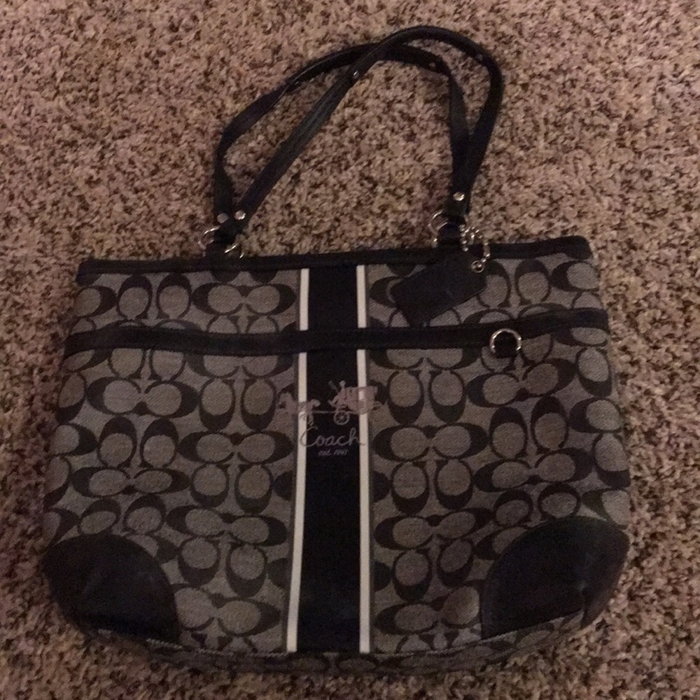 Black and White Coach Tote