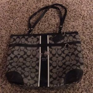 Black and White Coach Tote