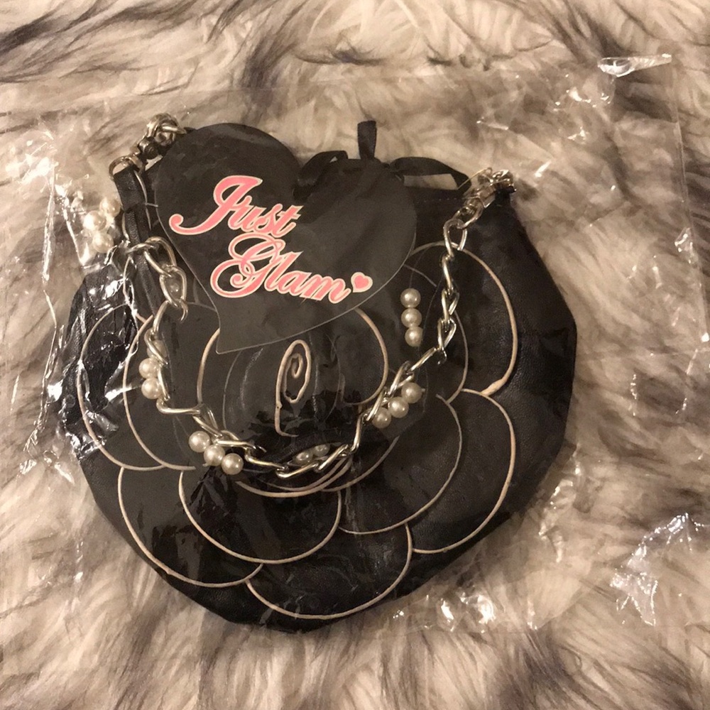 Black Flower Evening Bag Brand New