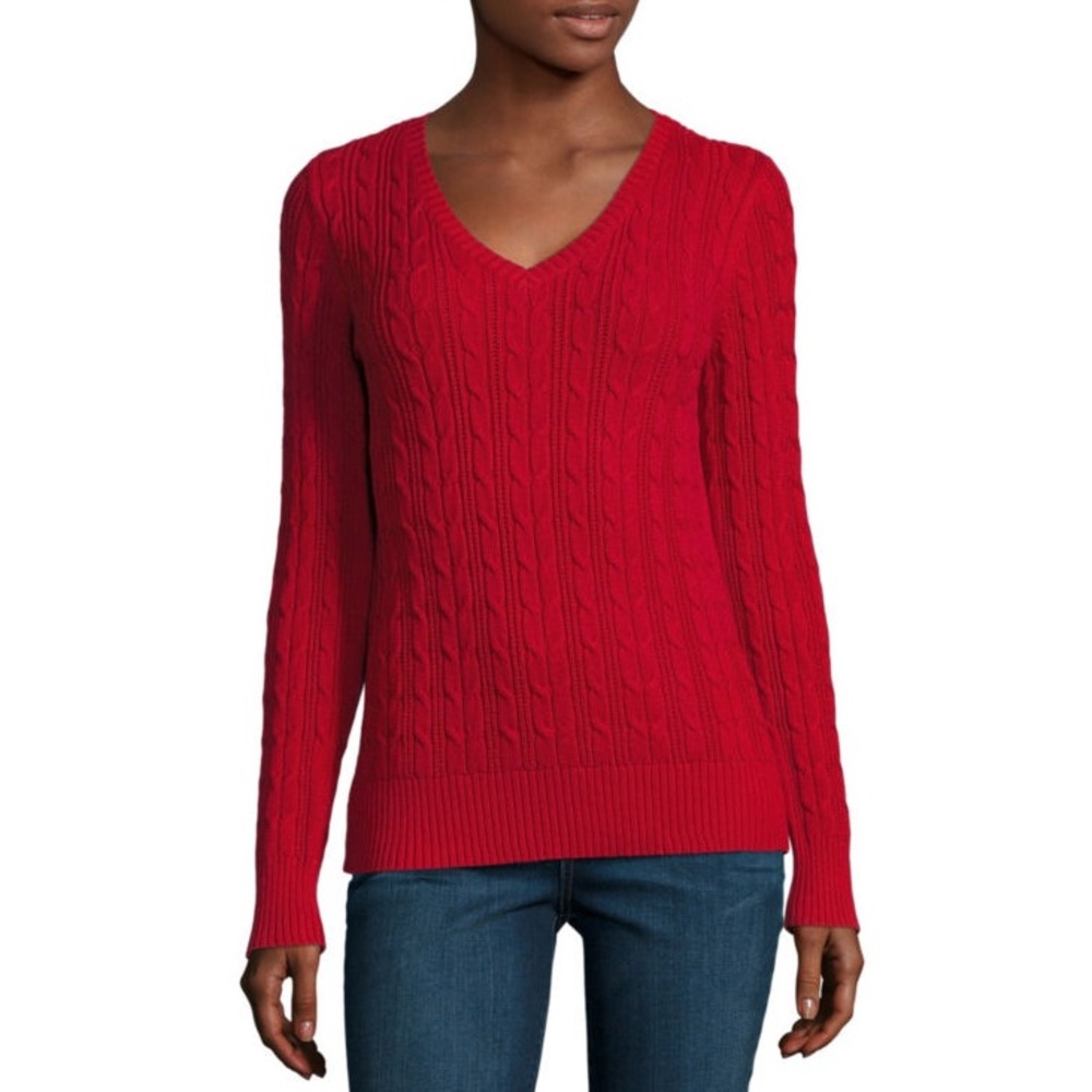 St. John's Bay Red V-Neck Sweater