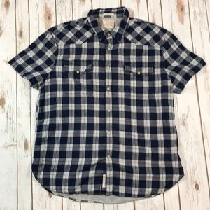 Lucky Brand men’s plaid short sleeve shirt XL