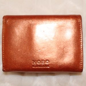 Hobo copper metallic leather wallet