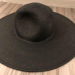 J crew black summer straw hat