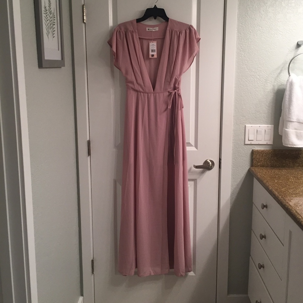 Blush chiffon wrap Maxie