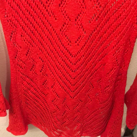 Red orange Macy's tunic sweater - Picture 2 of 3